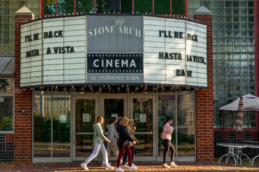 The St. Anthony Main Theater stands vacant on Monday Oct. 5th. The 8th annual Cine Latino, an event celebrating Spanish and Portuguese filmmakers, is scheduled for the week of October 15-22. The event is usually hosted at the theater, but will be virtual this year, due to the pandemic.