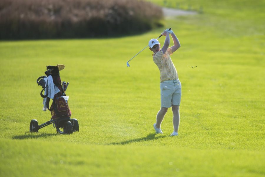 Sophomore Angus Flanagan plays during the Gopher Invitational on Sunday, Sept. 9, 2018.
