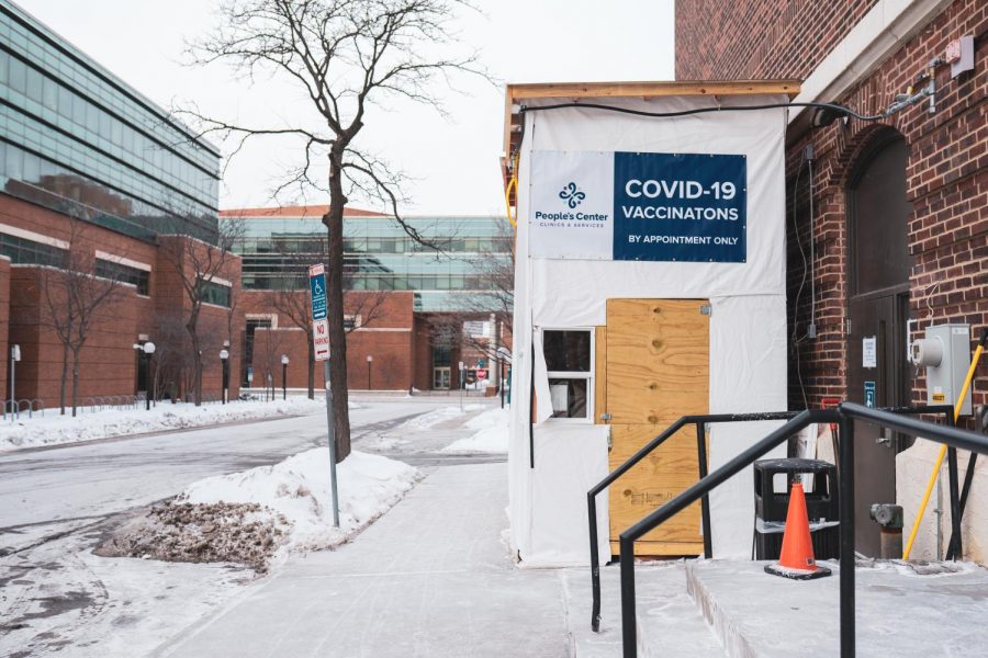 The Cedar-River People’s Center Clinics and Services stands vacant in Cedar Riverside on Thursday, Feb. 11. The Peoples Center has been offering COVID-19 vaccines to seniors.