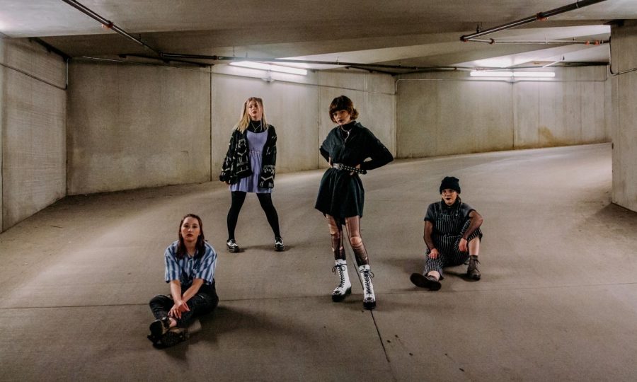 From left to right, Katie Fischer, Taylor Kraemer, KT Branscom, and Kate Kanfield, members of the local indie-punk band VIAL, pose for a portrait on Sunday, Jan. 31 in Minneapolis. VIAL was named City Pages Best New Band in 2020.