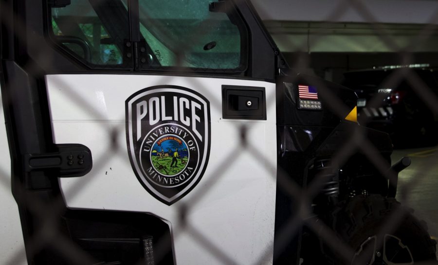 A UMPD vehicle at their headquarters on the University of Minnesota campus on Thursday, June 18, 2020.