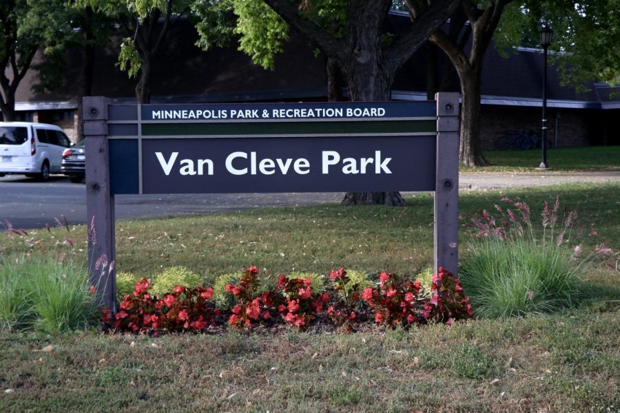 The Van Cleve Park sign sits in Van Cleve Park on Wednesday, Sept. 29, 2021.