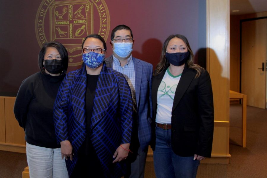 Regent Bo Thao-Urabe and her family at the recent regents meeting on Thursday, Sept. 9. The regents welcomed new member Bo Thao-Urabe, founder and Executive Director of the Coalition of Asian American Leaders.