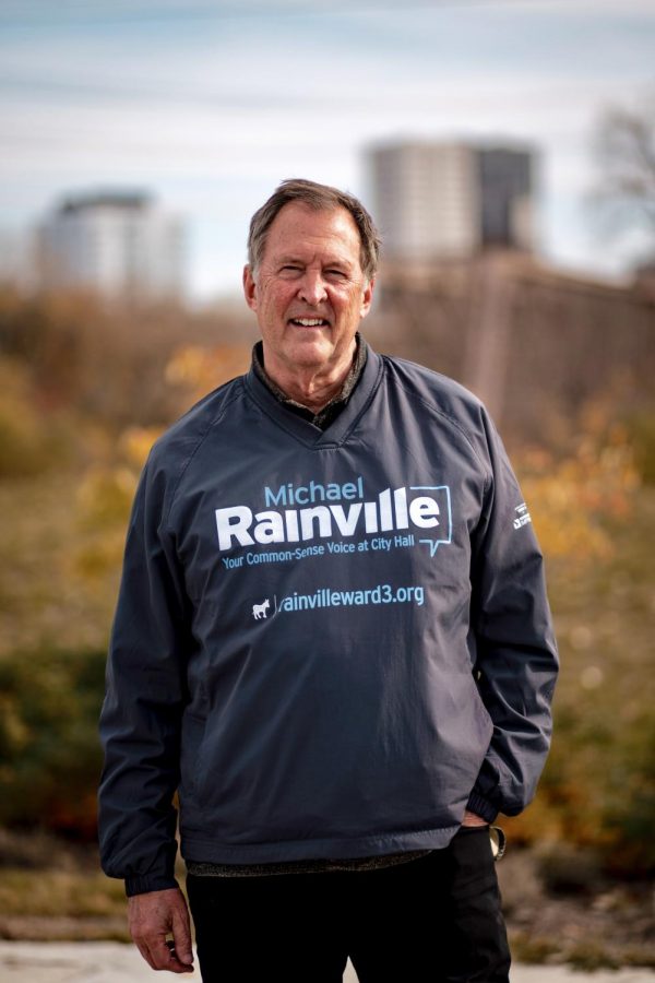 Councilman Michael Rainville poses for a portrait in Minneapolis on Friday, Nov. 5. Rainville was elected councilman of ward 3 in the 2021 Minneapolis municipal elections.