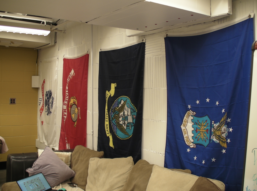 Service flags at the SVAM Lounge
