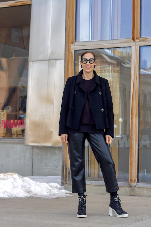 Art Museum Director Alejandra Peña-Gutiérrez poses for a portrait in front of Weisman Art Museum on Friday, Jan 21. Peña-Gutiérrez was announced as the new director of the museum in September 2021.