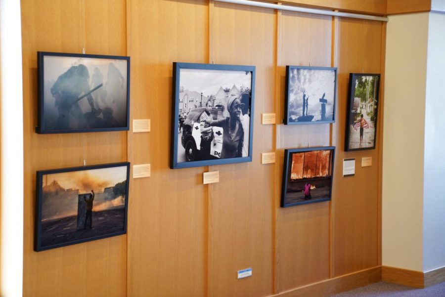 The “Documenting a Reckoning, The Murder of George Floyd” Exhibit at the Elmer L. Andersen Library on the University of Minnesota’s West Bank campus on Thursday, Jan. 20. The exhibit showcases photos from the unrest in Minneapolis communities following the murder of George Floyd.