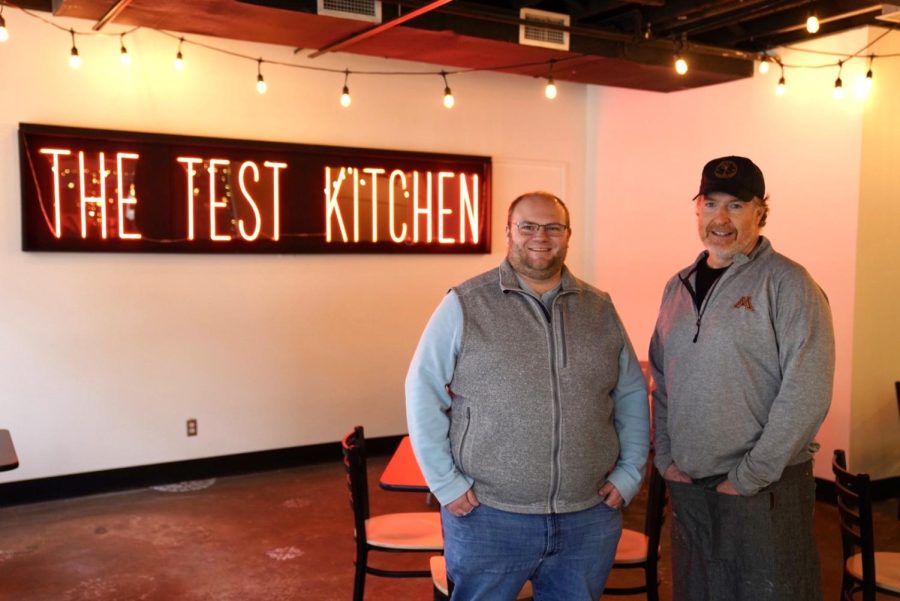 The Test Kitchen’s owners Kerry Kramp, left, and Chris Rahder, right, on Friday, Jan. 28. Kramp and Rahder recently opened the Test Kitchen in Stadium Village.