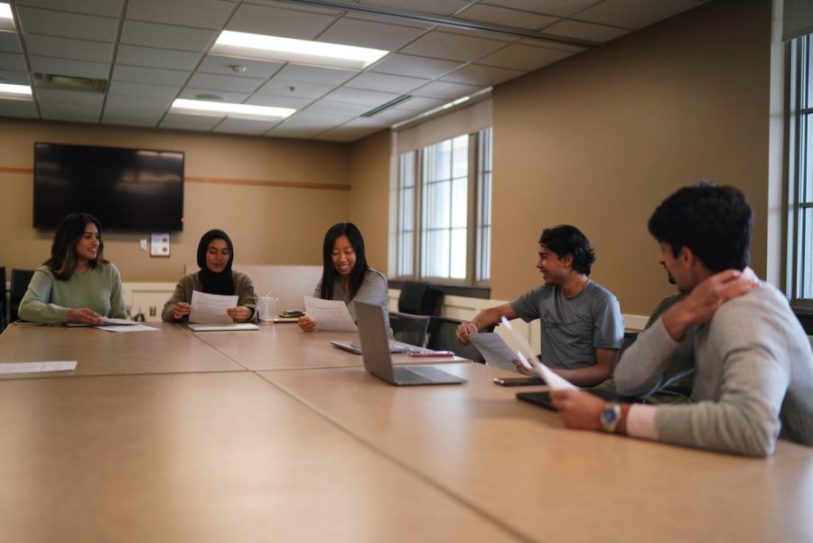 Members of the UMN Interfaith and Culture Student Association discuss on Thursday, April 14. The Interfaith and Culture Student Association is hosting a weekly book club, reading “Secrets of Divine Love” by A. Helwa.