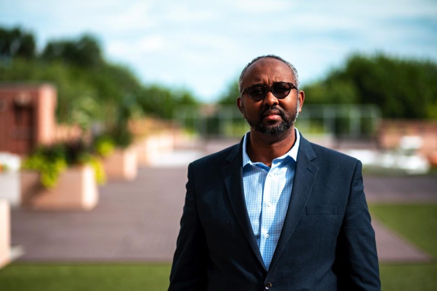 Executive Director of the Minnesota Chapter of the Council on American-Islamic Relations (CAIR) Jaylani Hussein poses for a portrait in Minneapolis on Monday, July 25. Hussein questioned the sincerity of Ward 3 Council Member Michael Rainvilles apology for recent comments about Somali youth.