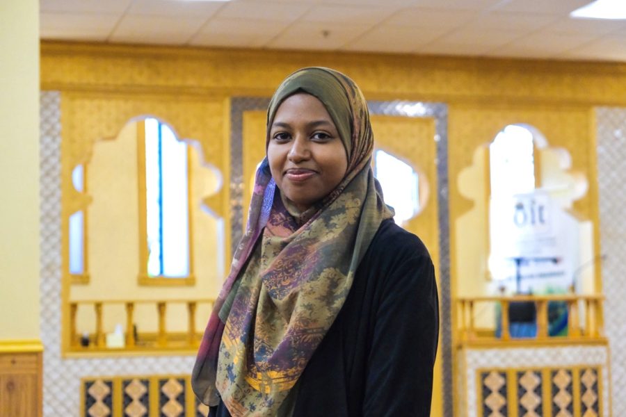 Epidemiology Doctoral Student Inari Mohammed poses for a portrait in the Tawfiq Islamic Center in Minneapolis on Thursday, June 21. The Seward Vaccine Equity Project held their recent in-person event at the center.