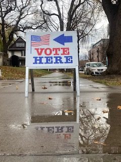First Congressional Church in Minneapolis sets up a polling location for the 2022 Midterm Elections.