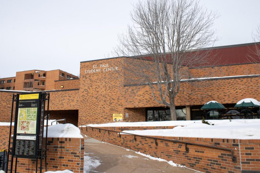 The St. Paul Student Center on Saturday, Jan, 28. Contractors do not have plans yet for the building that currently houses Magrath Library once the library merges with the proposed student center. 