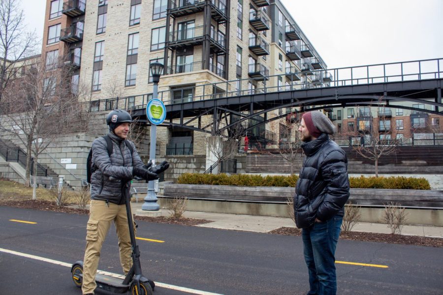 Documentary makers  interviewed actual commuters who use Twin Cities transportation to emphasize the community aspect of transportation and sustainability. Photo courtesy of MindTwist Studio. 
