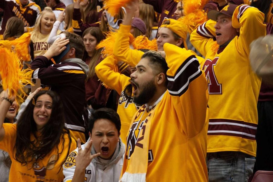 Andrew Mercado, aka “Big Merc” on Twitter, is one of the most well-known figures in the student section for Gophers men’s hockey games. Photo courtesy of Mercado. 