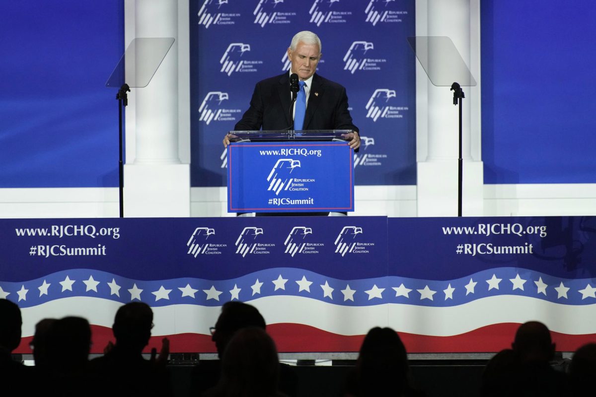 Image Description: Former Vice President Mike Pence speaks at an annual leadership meeting of the Republican Jewish Coalition, Saturday, Oct. 28, 2023, in Las Vegas. Pence is dropping his bid for the Republican presidential nomination, ending his campaign for the White House.