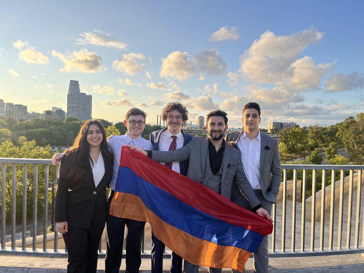 The board members of the Armenian Student Association pose for a photo.