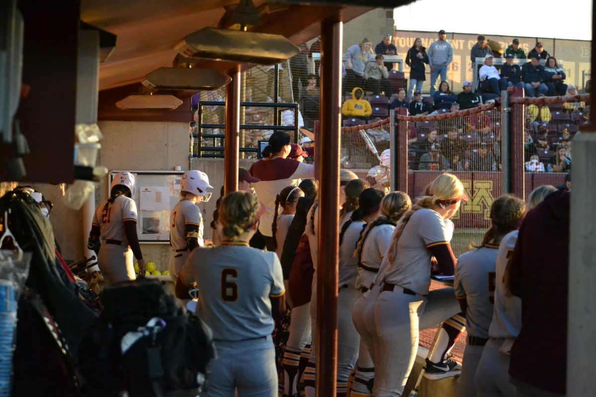 University+of+Minnesota+softball+faces+off+against+Concordia+University+at+their+home+field%2C+Jane+Sage+Cowles+Stadium+on+Oct.+20%2C+2023.+The+Gophers+won+with+a+score+of+3-2.+