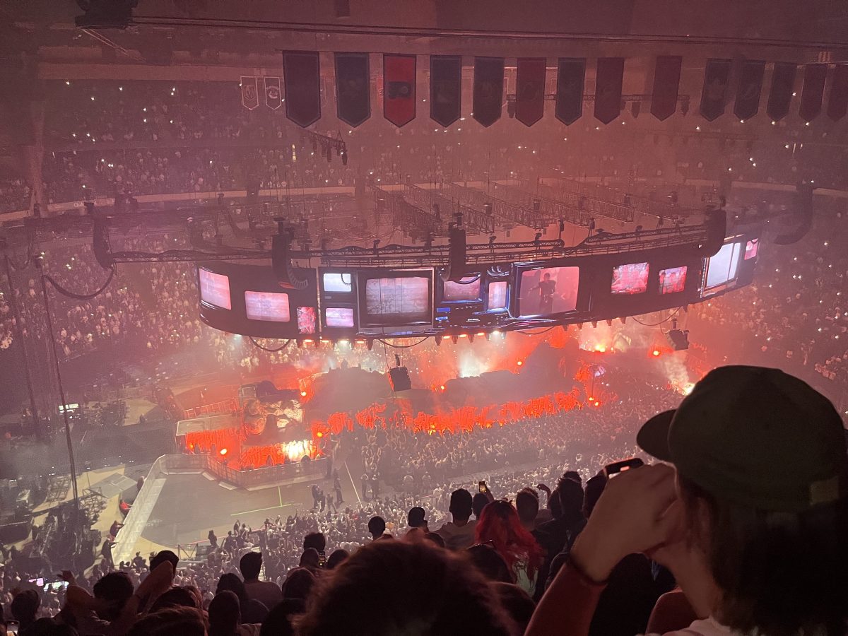Travis Scott performing at the Xcel Energy Center  on Jan. 20.