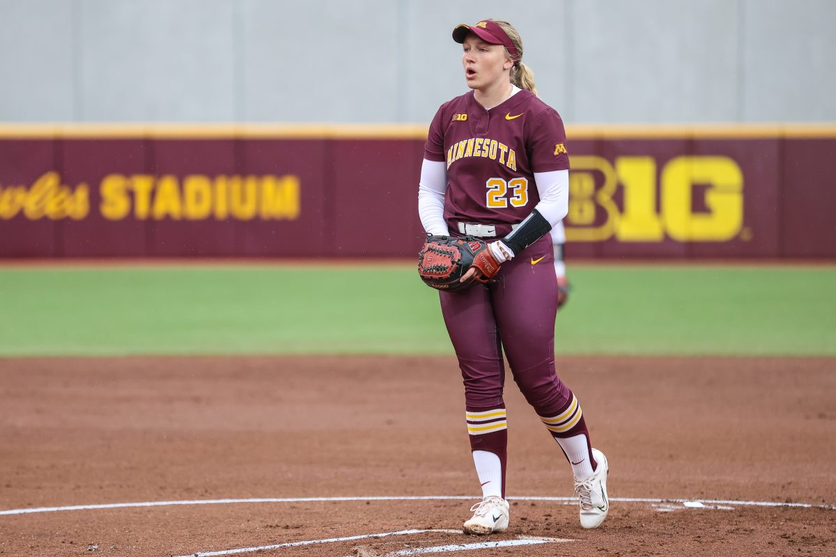 Jacie Hambrick takes the pitching circle against Michigan on May 6, 2023.