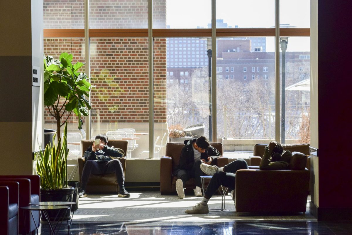 Students taking a break between classes at Coffman Union in Minneapolis on Thursday.