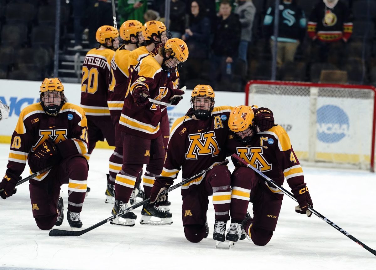 Graduate+players+Bryce+Brodzinski%2C+Justen+Close+and+Jaxon+Nelson+all+played+their+final+games+as+Gophers.