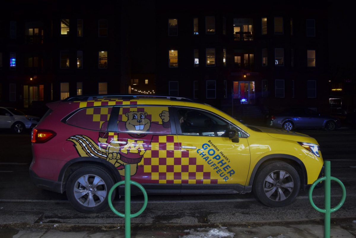 Gopher Chauffer on 4th St. Jan. 22, 2024. Gopher Chauffeur drivers give up their time to keep students safe.