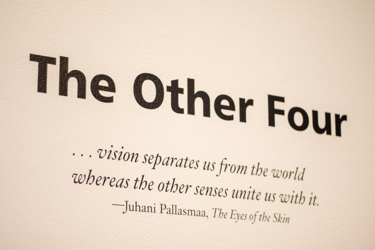 The entrance to the Other Four exhibition at the Weisman Art Museum in Minneapolis, Minnesota on Friday. The exhibit invites visitors to engage in the work using all of their senses. 