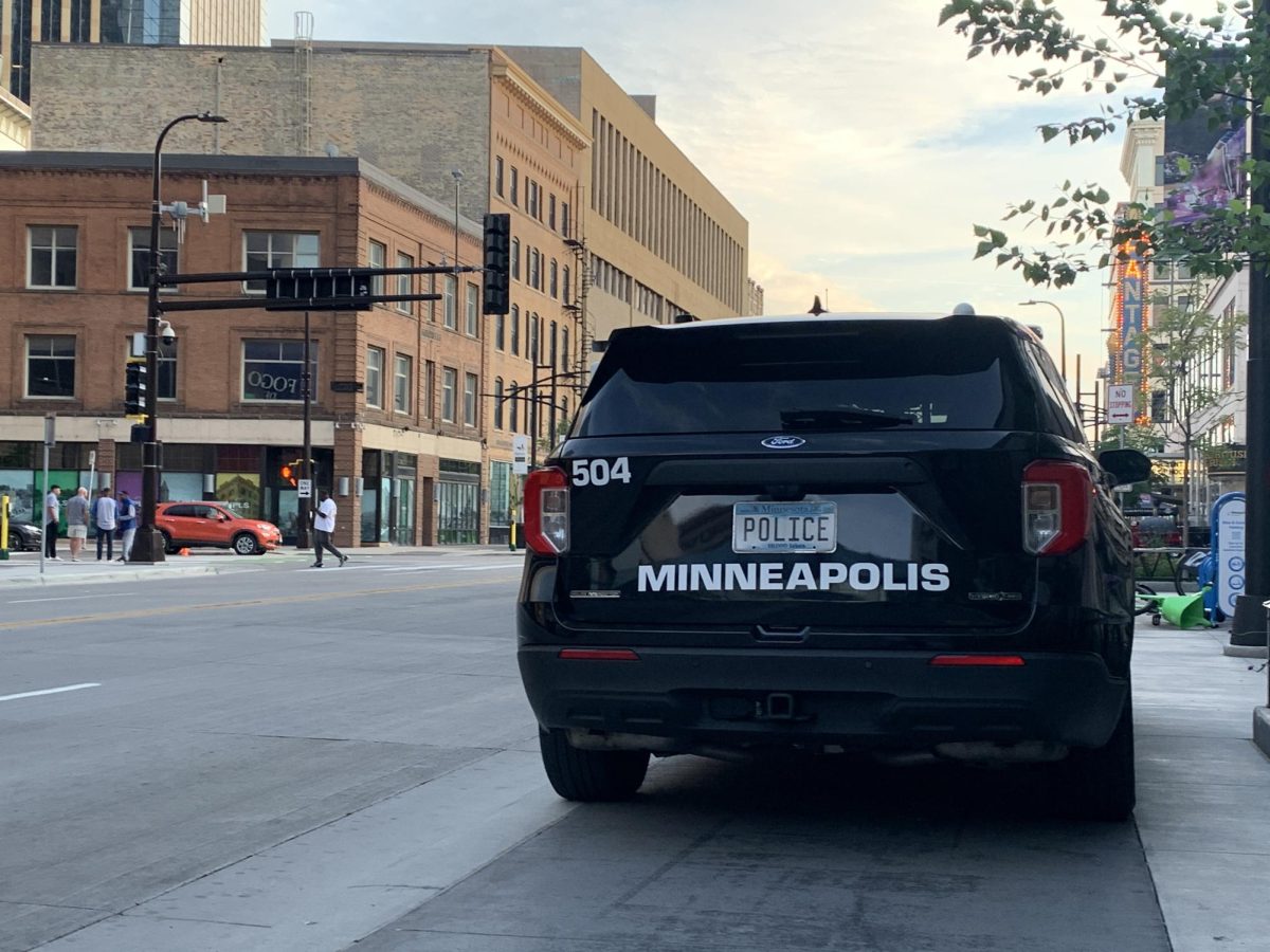 Minneapolis police car in Minneapolis, Minnesota, on July 7, 2023. Minneapolis Police have struggled to maintain stable and adequate staffing since 2019. 