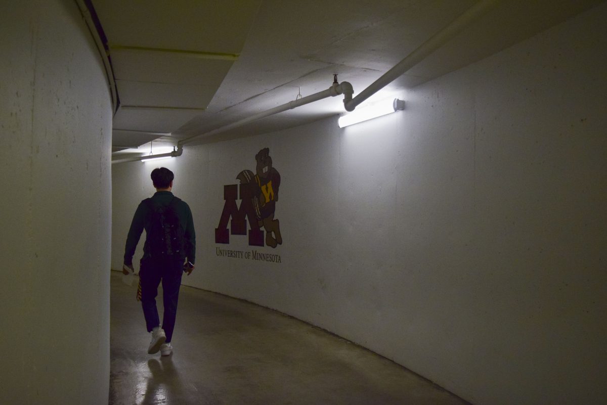 Students walking through the Ferguson Hall Gopher Way tunnels on Wednesday. The club plans to finish this project by summer.