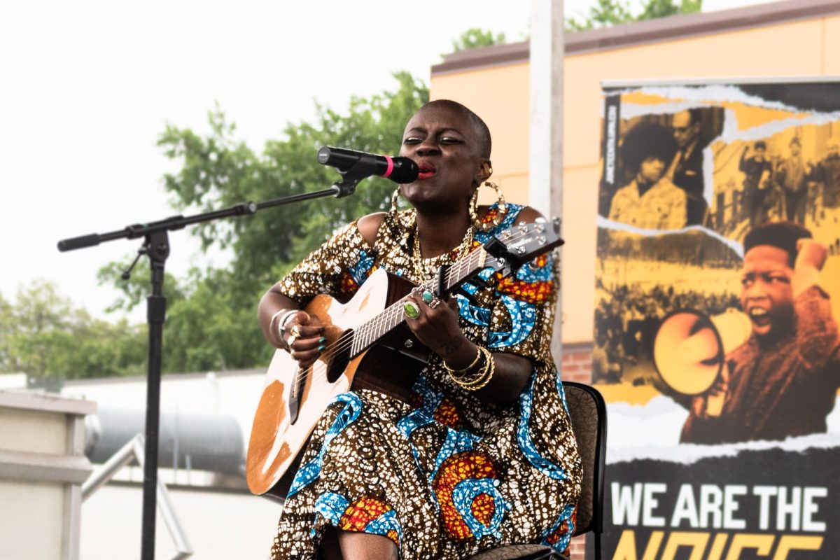 Performer Mayyadda singing at the University of Minnesota Juneteenth Celebration “We Are The Noise: The Echoes of Our Ancestors” captured on Saturday, June 15. 