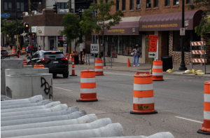 Traffic calming measures include speed humps, traffic circles, curb extensions and mid-block median islands.