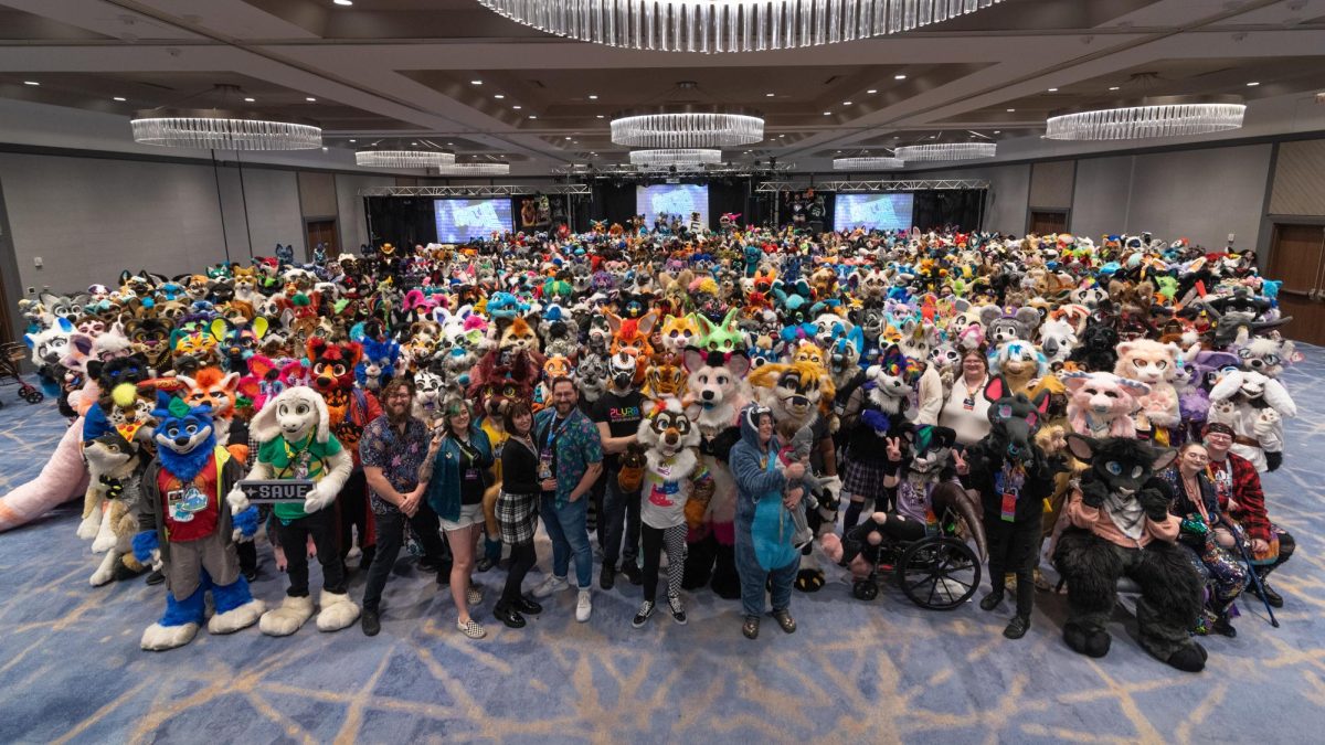 A fursuit group photo before the Furry Migration 2024 fursuit parade. Courtesy of Adam Oachs