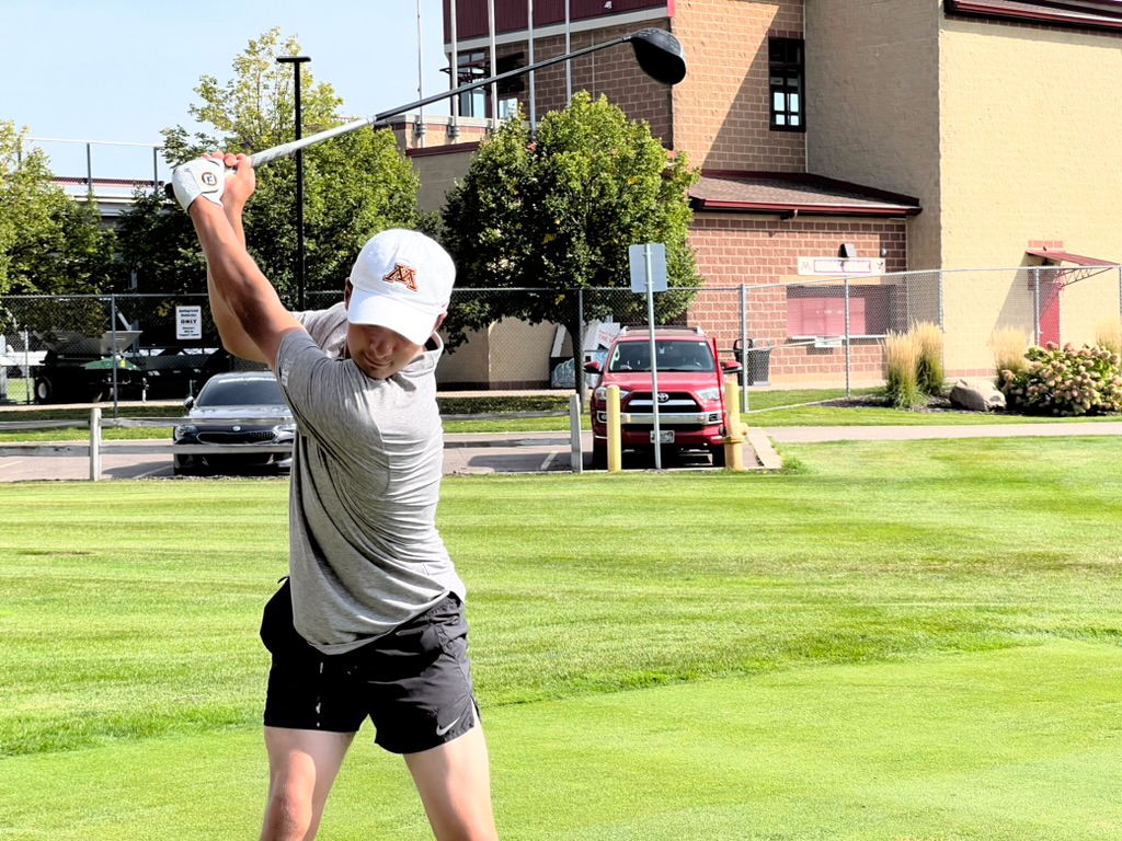 Junior Cormac Sharpe tied for ninth place at the Gopher Invitational, scoring one over par. 