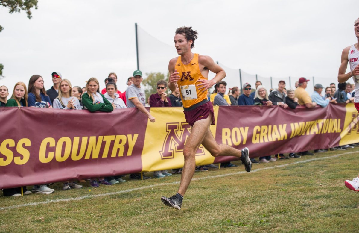 Noah Kohut-Jackson earned the first cross country win of his career last Friday at the Oz Memorial. Image Courtesy of Gopher Athletics.