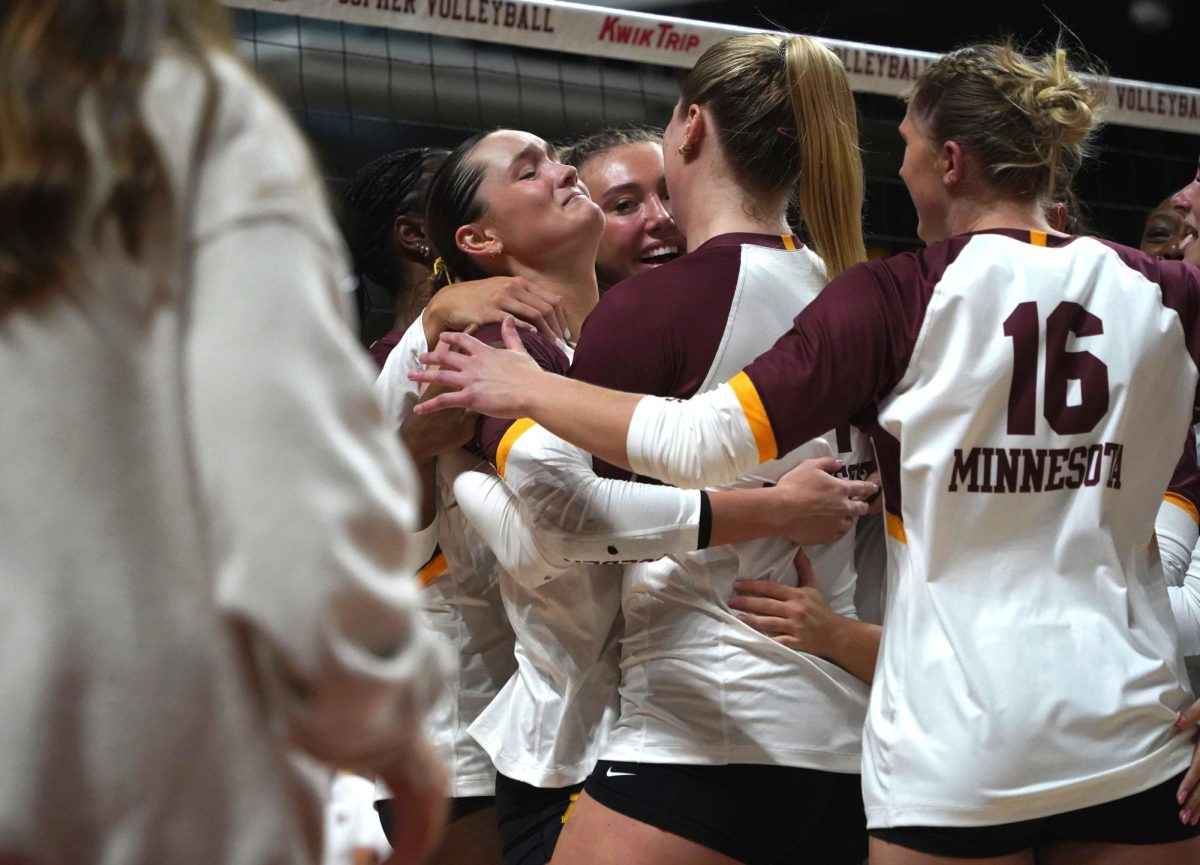 Julia Hanson delivered the game-winning kill in the Gophers volleyball matchup on Sept. 25.