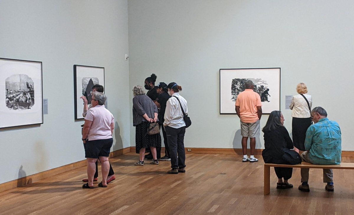 Visitors of all backgrounds attended Saturday’s opening day of “Kara Walker: Harper’s Pictorial History of the Civil War (Annotated)” at the Weisman.