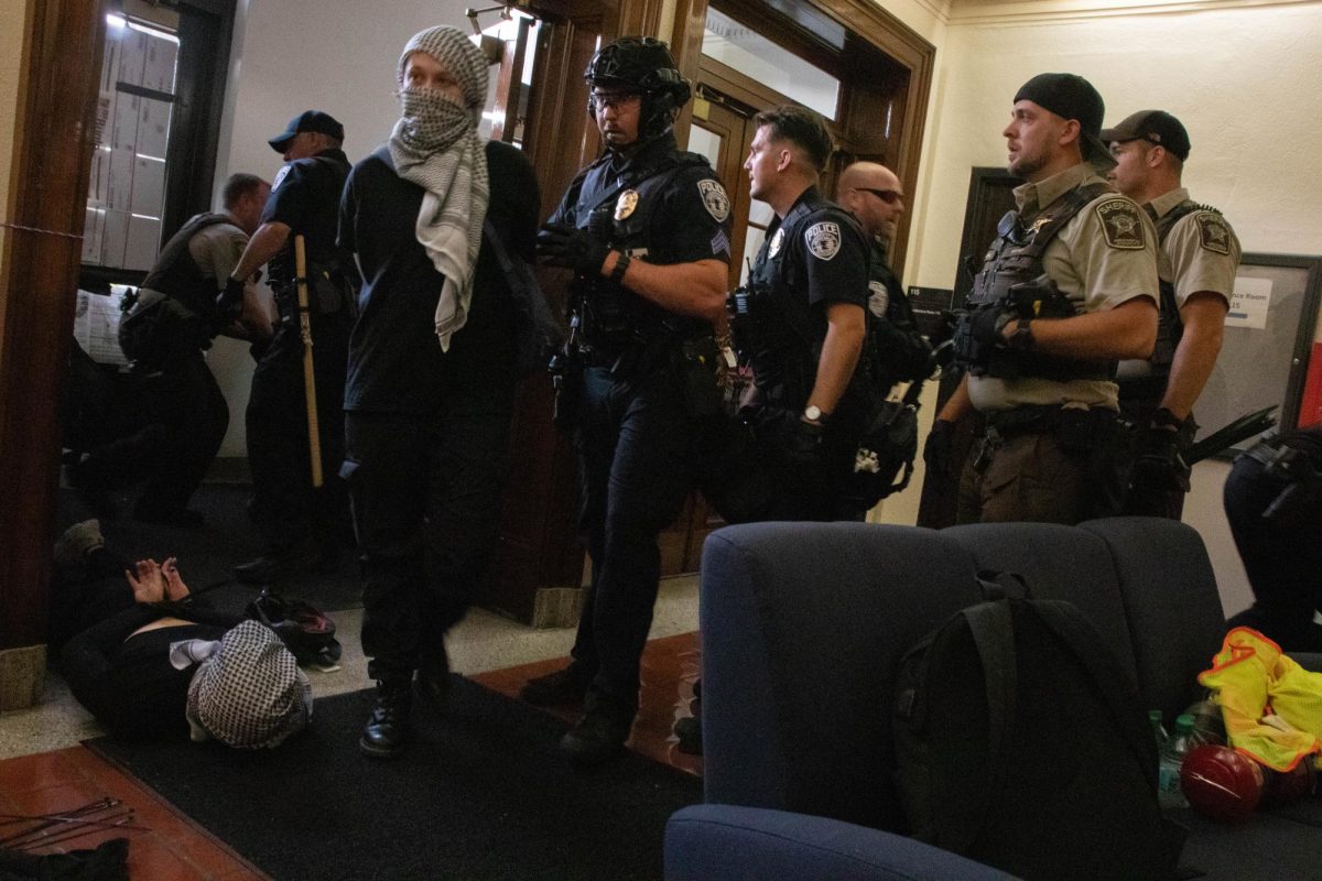 Protesters were arrested in Morrill Hall on Monday.