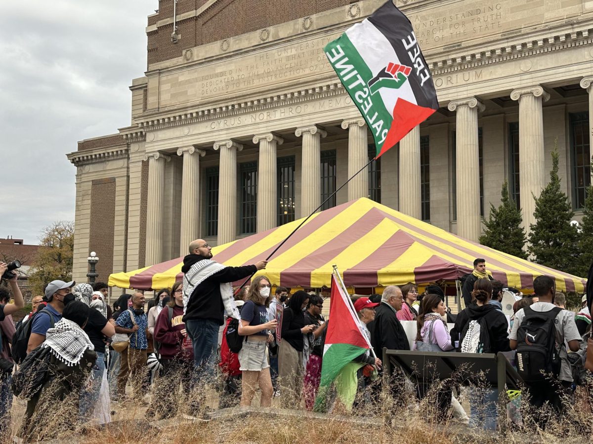 Protesters returned to Morrill Hall on Tuesday.