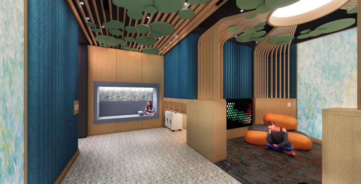 The sensory-friendly rooms are meant for anyone experiencing overstimulation or stress while traveling. Courtesy of Metropolitan Airport Commission 