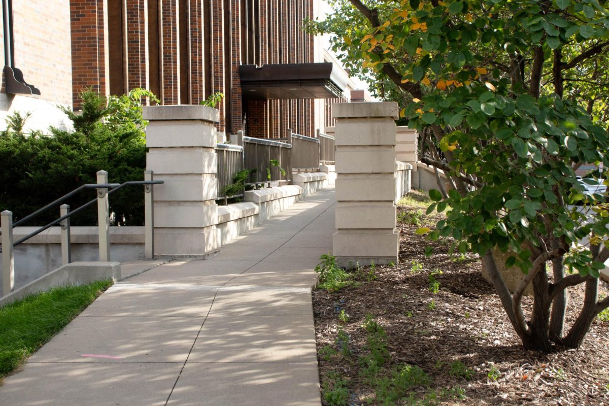 The University of Minnesota campus provides accessibility through ramps into buildings.