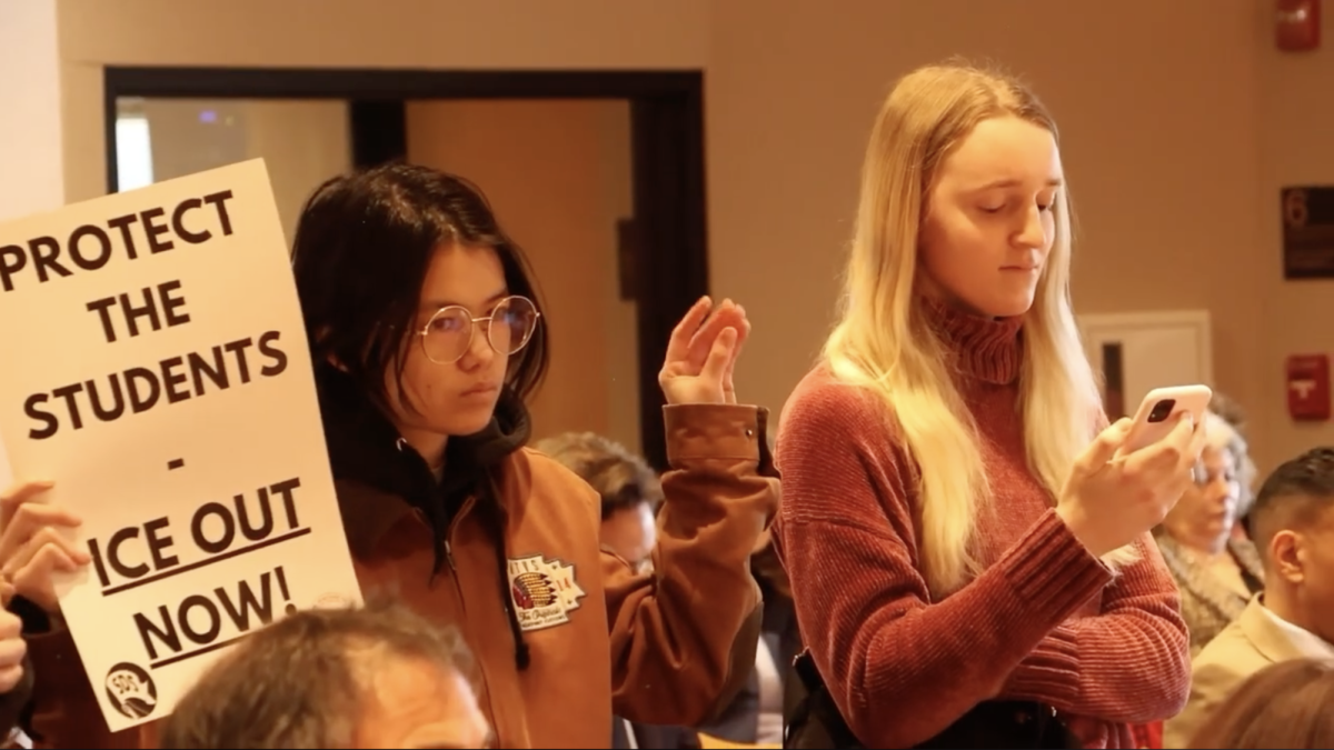 Protesters from Students for a Democratic Society (SDS) voice their opposition against the University of Minnesota's Board of Regents during their monthly meeting. 