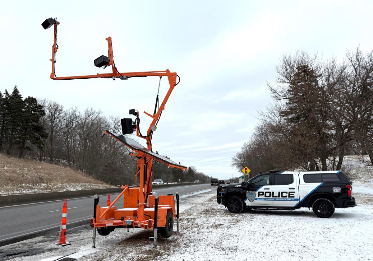 An Acusensus camera stationed on a Minnesota road. | Photo courtesy of Sgt. Adam Moore