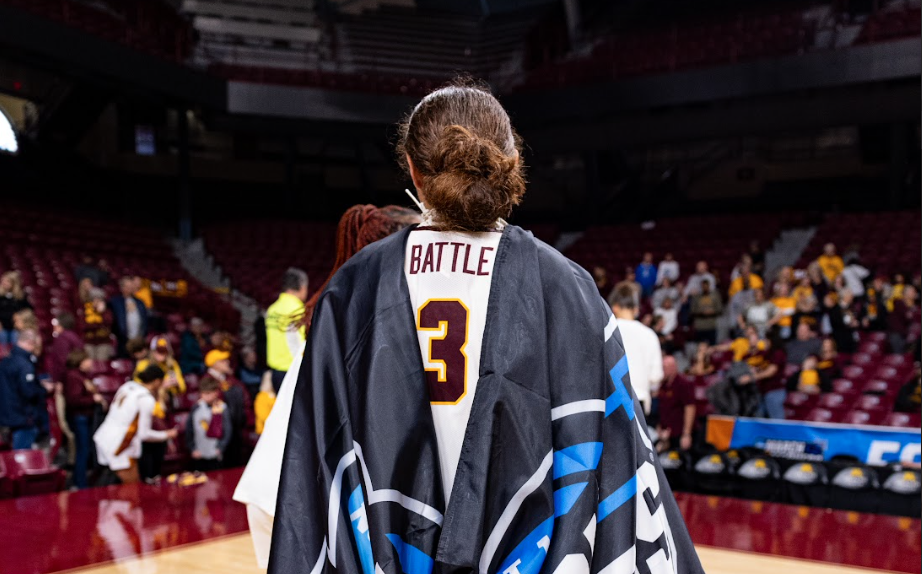 Senior Amaya Battle after the win against the University of Mississippi, March 22. | Photo courtesy of University of Minnesota