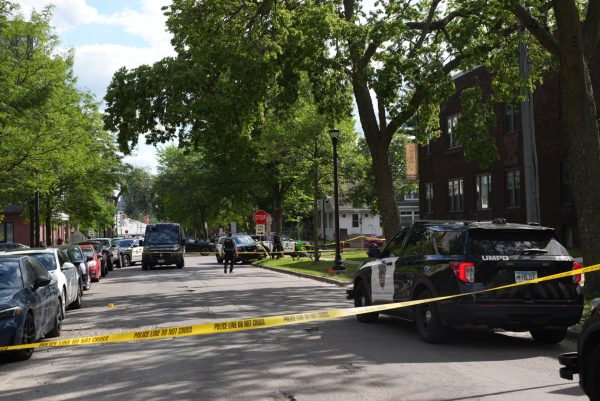 Police block off 12th Avenue Southeast, outside of 412 Lofts on June 22, 2026.