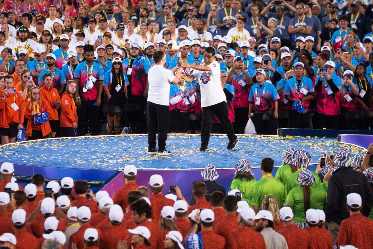 The Special Olympics torch is passed at the opening ceremony of the Special Olympics USA Games at Huntington Bank Stadium in Minneapolis, Minn. Saturday, June 20, 2026.